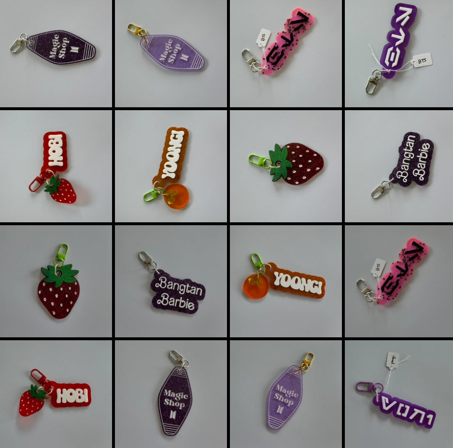 BTS Bag charms- Various styles! – Lantern Pins