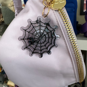 Spider and spider web bag charms