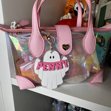 Ghost nameplate bag charm