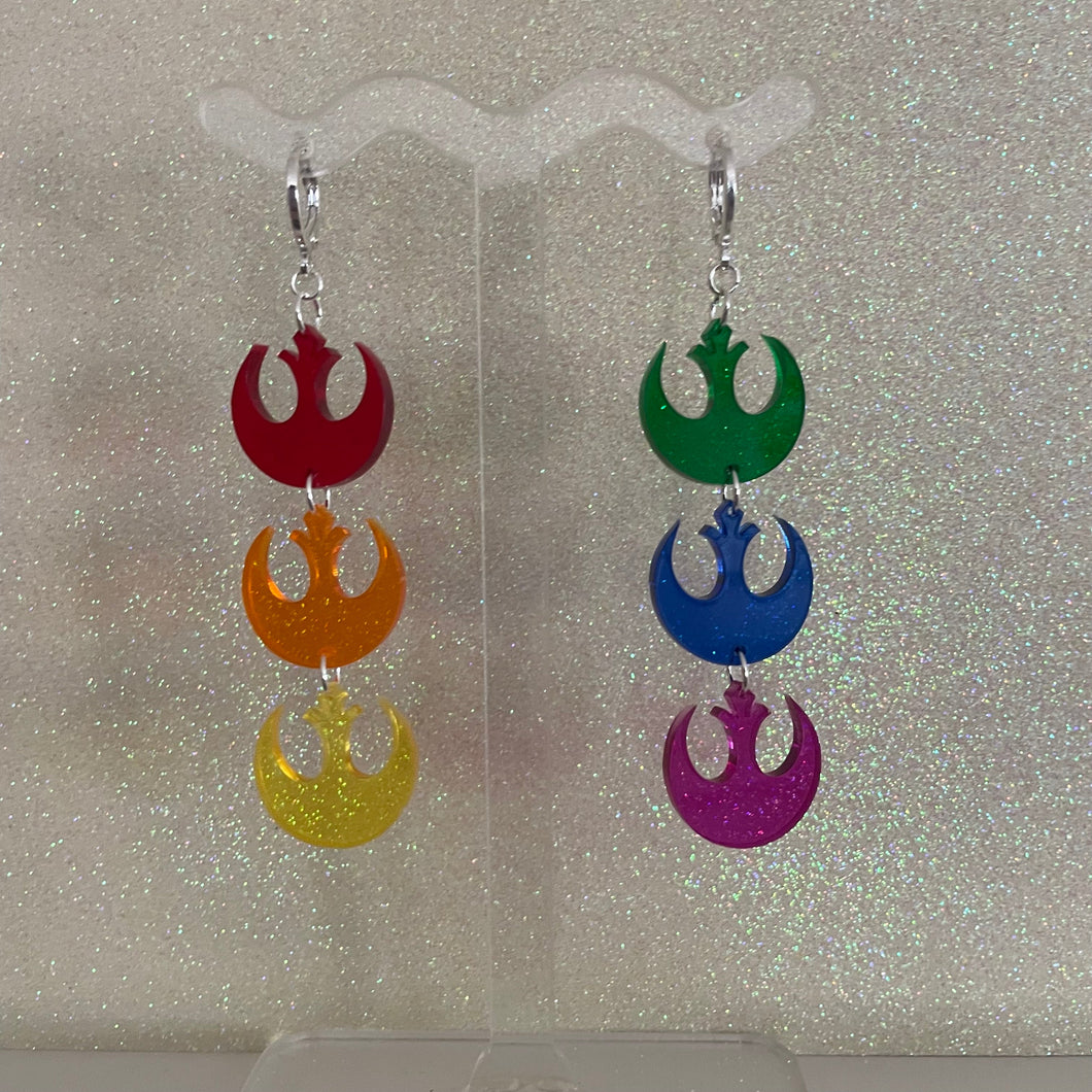 Triple rebel acrylic earrings