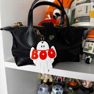 Ghost nameplate bag charm