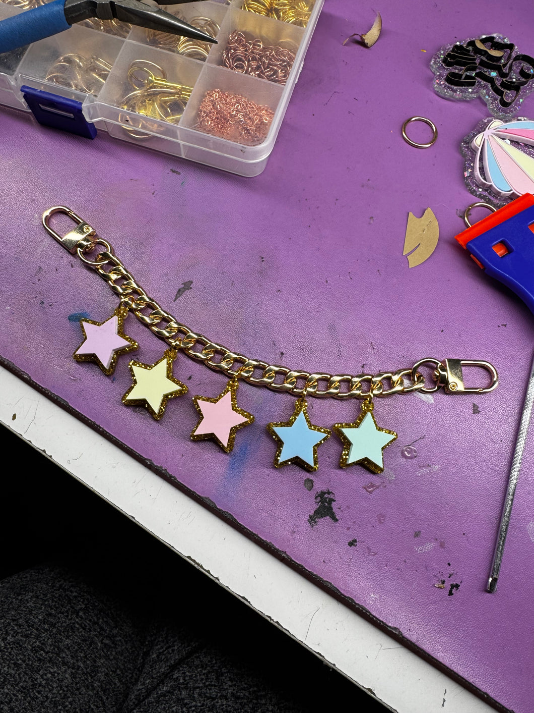 Star bag charm chain