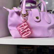Skinny star name plate bag charm