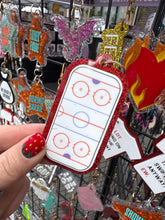 Hockey and Heated rivalry  themed bag charms