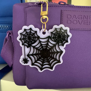 Spider and spider web bag charms