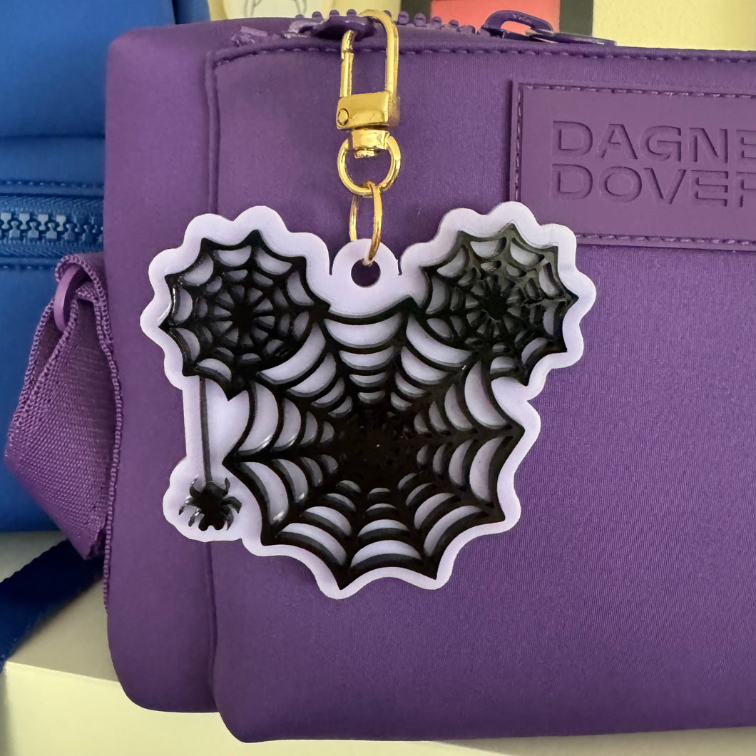 Spider and spider web bag charms