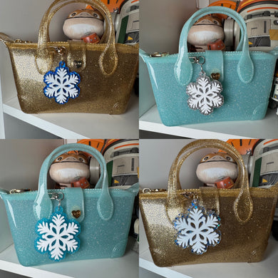 Snowflake bag charms