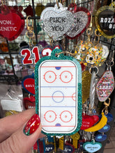 Hockey and Heated rivalry  themed bag charms