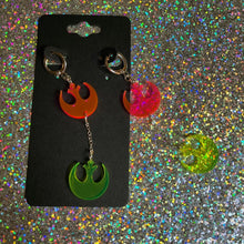 Chain drop style Acrylic space earrings