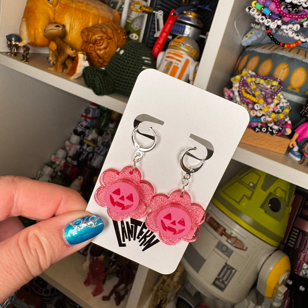 Jackolantern flower earrings