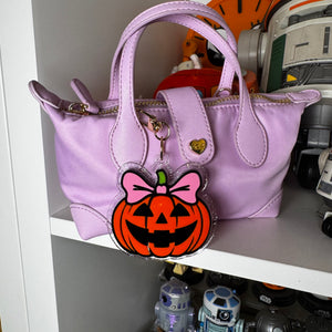 Jackolantern with Bow bag charm