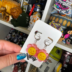 Jackolantern flower earrings