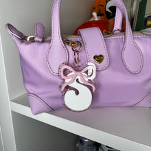 Coquette bow letter bag charm