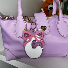 Coquette bow letter bag charm