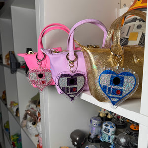 R2 heart bag charm
