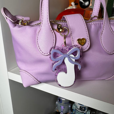 Coquette bow letter bag charm