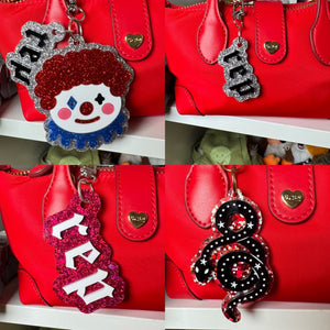 Rep Bag charms and earrings