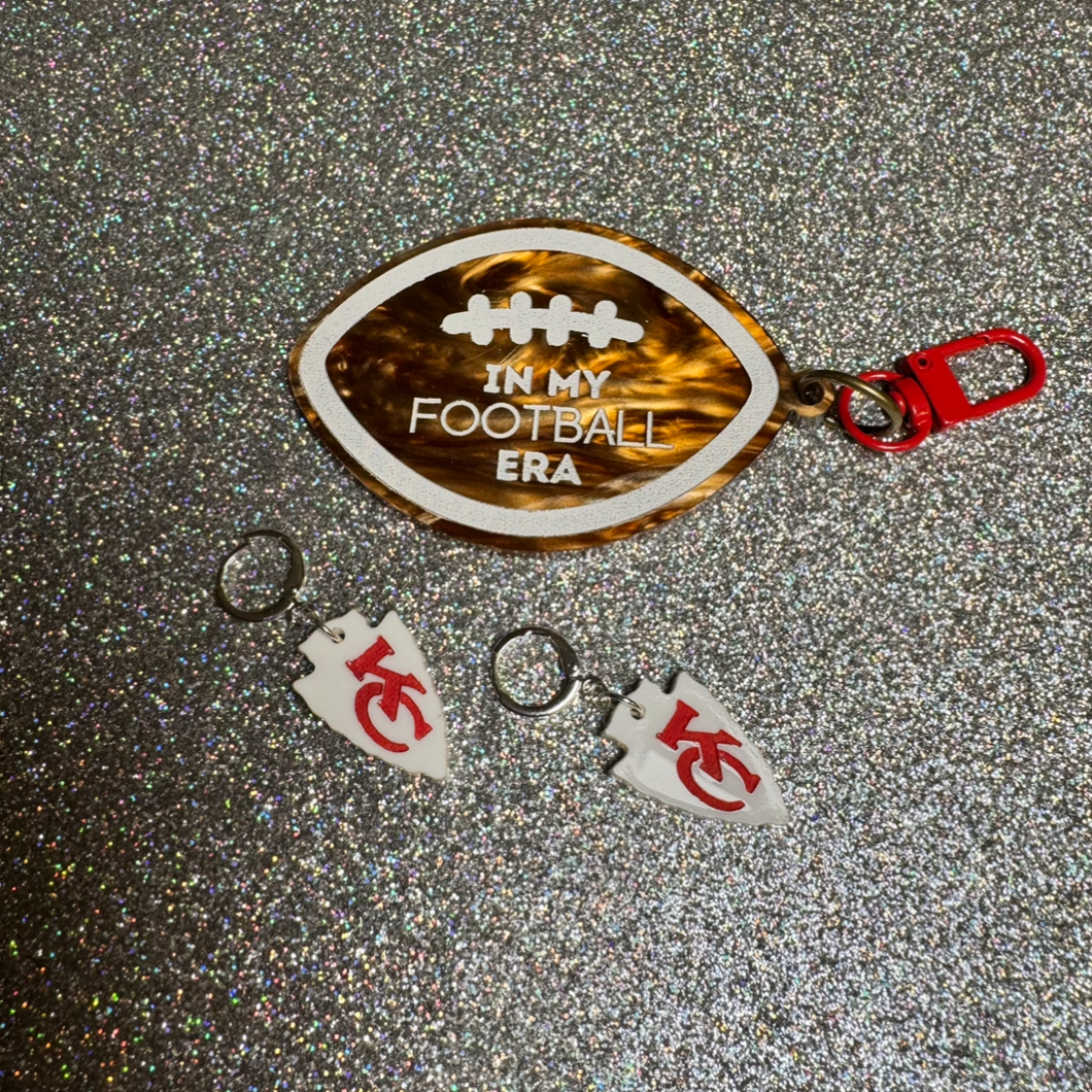 Football era collection Bag charm and earrings