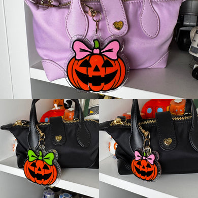 Jackolantern with Bow bag charm
