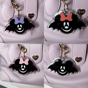 Pastel  Mickey and Minnie bat bag charms