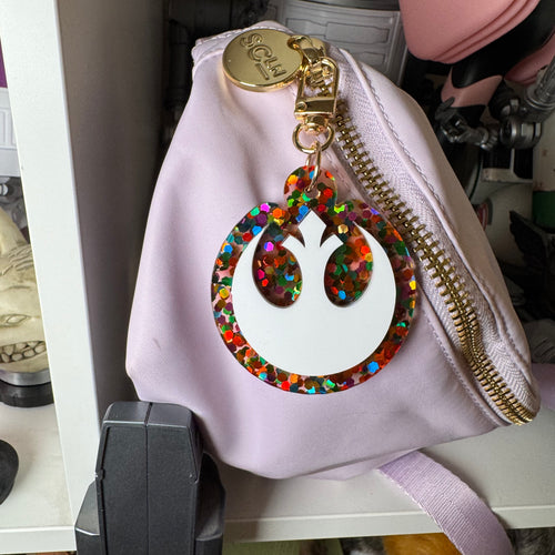 Custom Color Rebel logo bag charm
