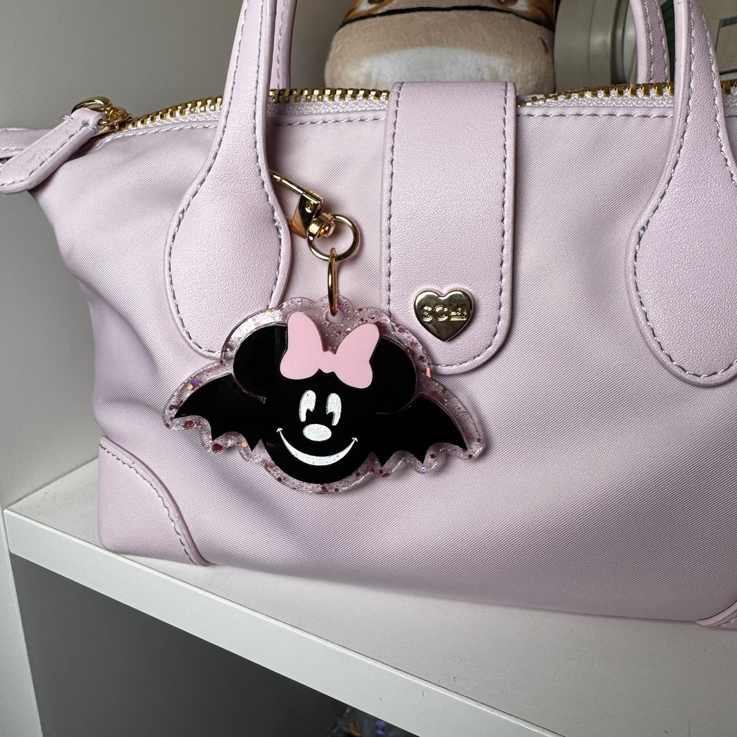Pastel  Mickey and Minnie bat bag charms