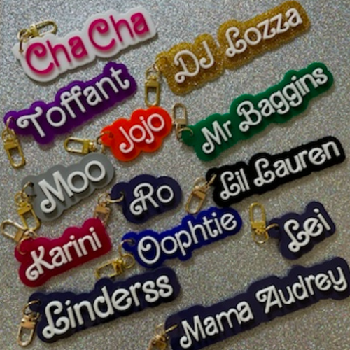 Custom color Doll Acrylic nameplate bag charm