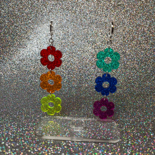 Love blooms acrylic earrings