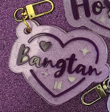 K-pop names heart bag  acrylic charms.