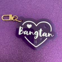 K-pop names heart bag  acrylic charms.
