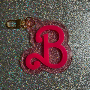 Doll Acrylic initial  bag charm