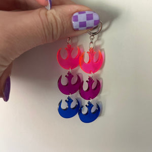 Triple rebel acrylic earrings