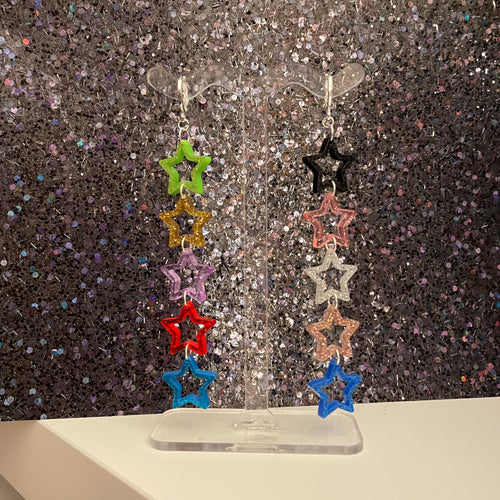 Swift confetti star acrylic earrings