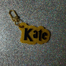 Boarding school font nameplate bag charm