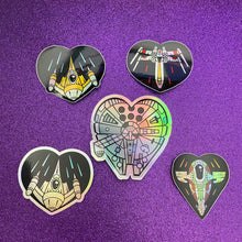 Ship hearts Holographic stickers