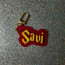 Boarding school font nameplate bag charm