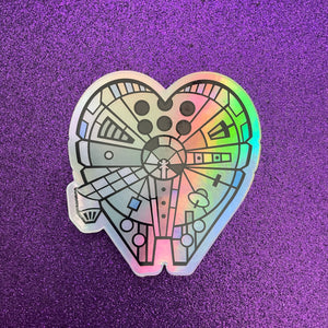 Ship hearts Holographic stickers