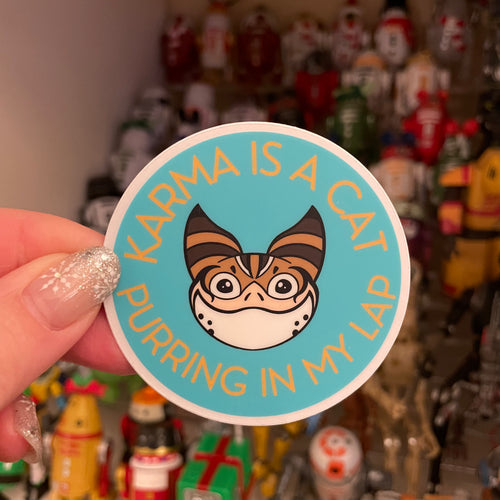 Karma Space Cat clear sticker