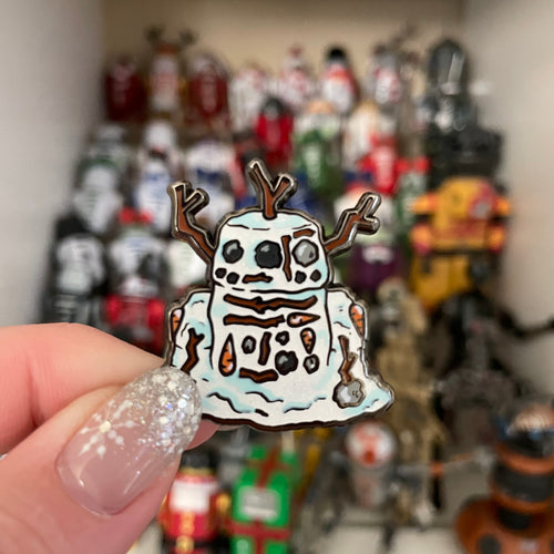 December snowman chop pin
