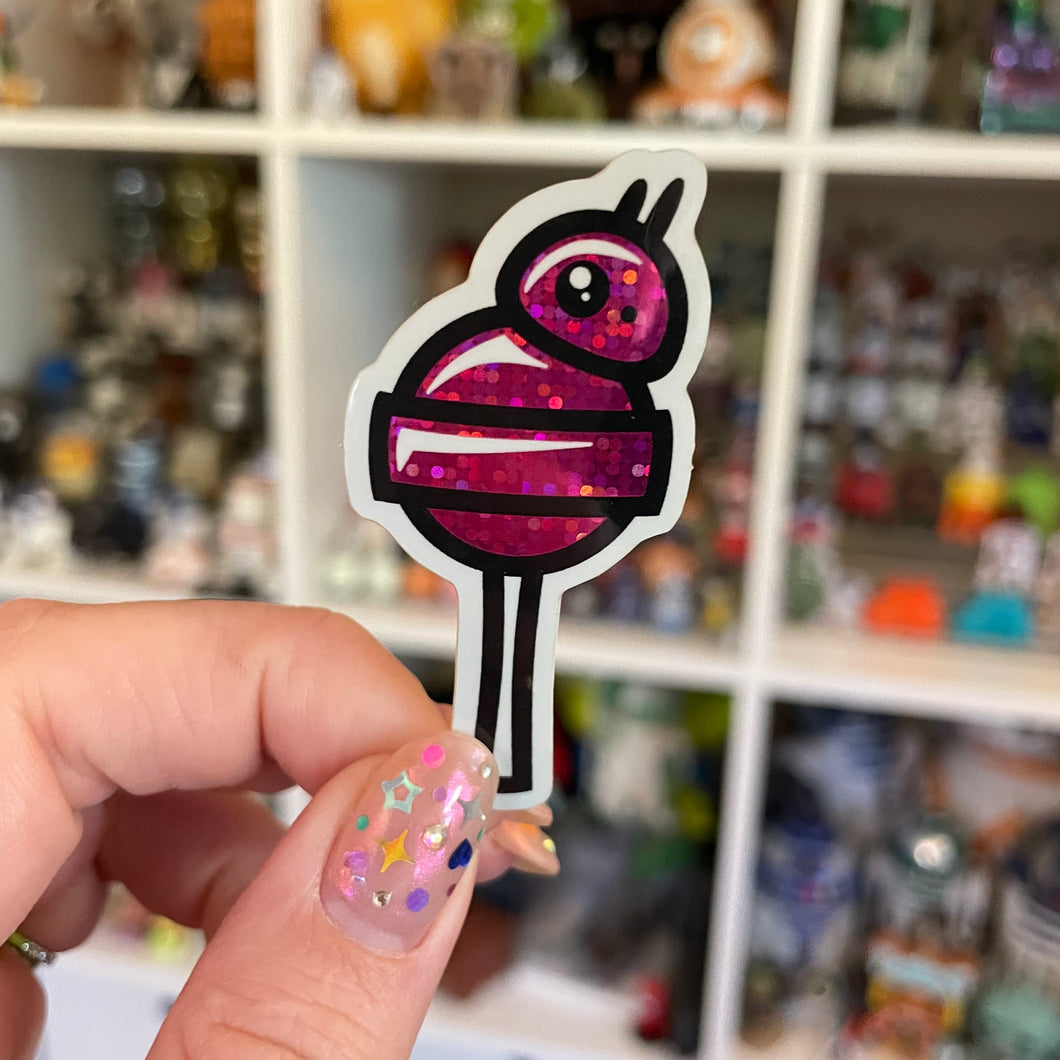 Robot lollipop glitter stickers