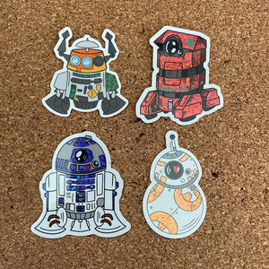 Glitter Cutie droid stickers