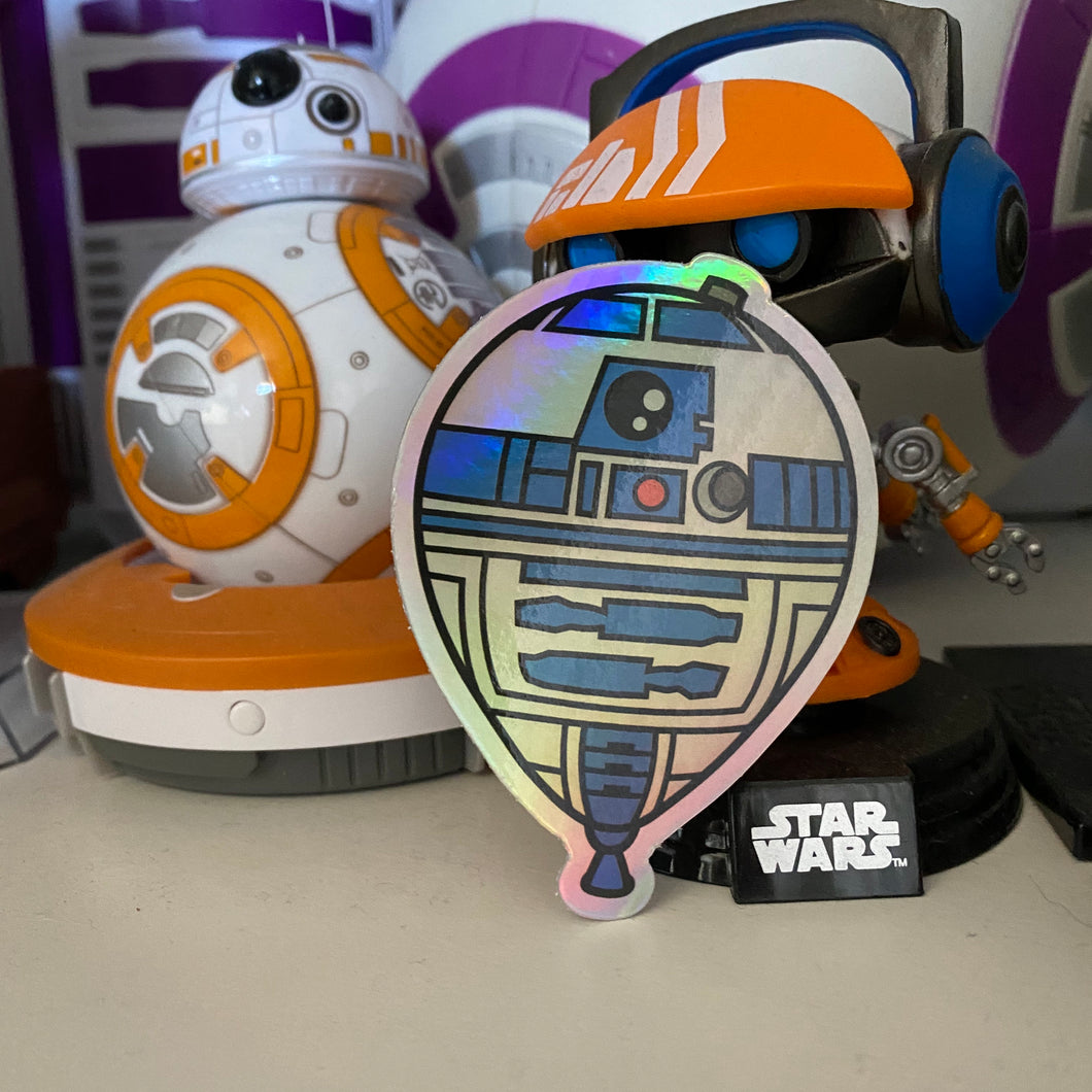 Droid Balloon holographic vinyl sticker