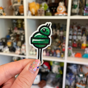 Robot lollipop glitter stickers